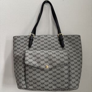 Michael Kors Jet Set Gilly Monogram Zip Snap Signature Tote Y2K Vegan SoHo 90s